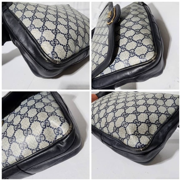Gucci Black and Cream Monogram Shoulder Bag - Picture 8 of 16